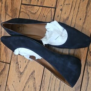 AQUATALIA Marcella' Weatherproof Ballerina navy suede Flats size 9.5